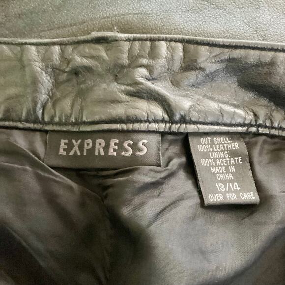 Vintage Express Bleus Super High Waisted Cropped Leather Pants 13/14 - Picture 5 of 6